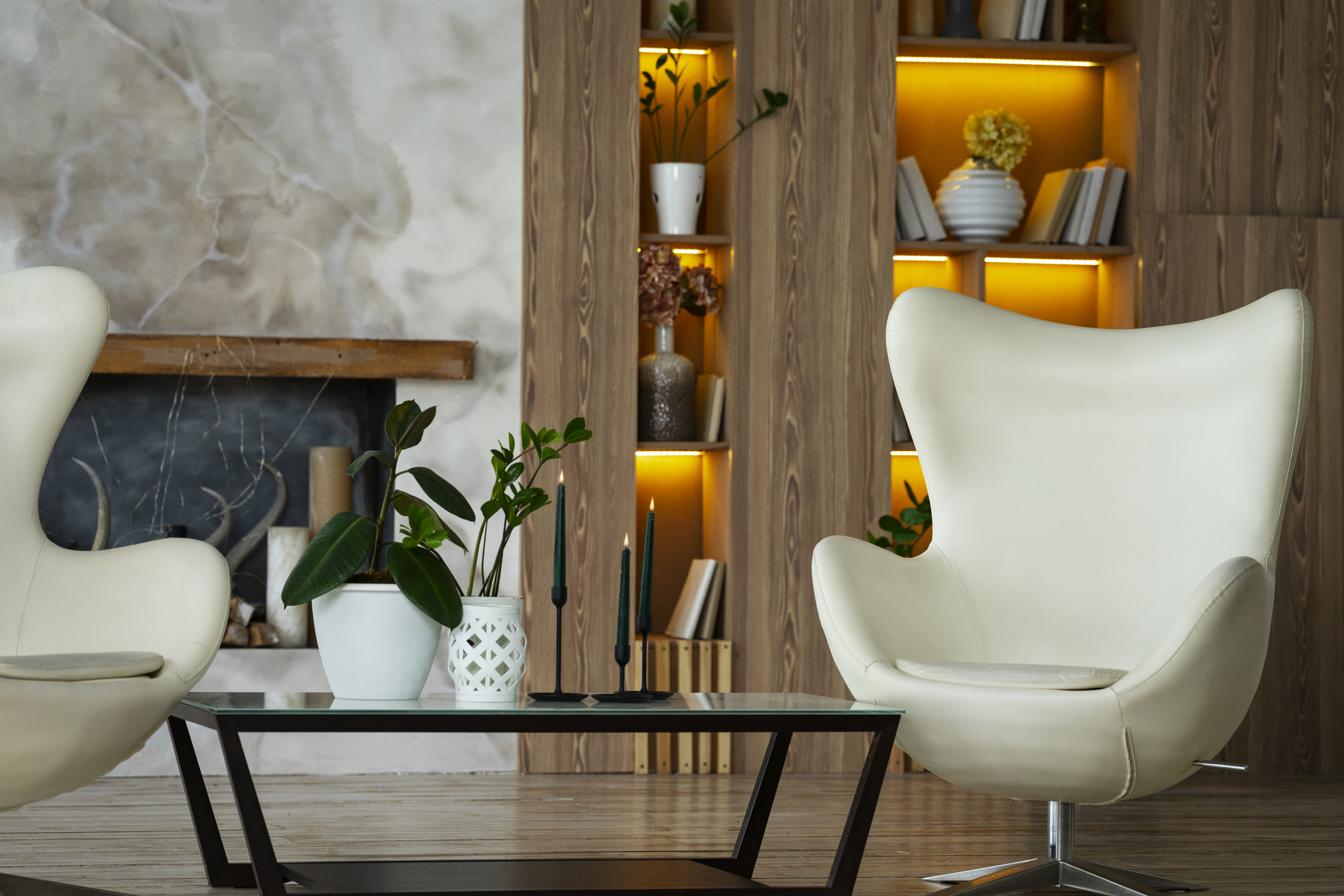 amchair and table